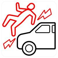 Accidental injury icon concept in red line color vector