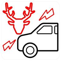 Accidental Animal icon concept in red line color vector