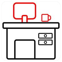 Personal insurance icon concept in red line color vector