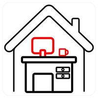 Personal insurance icon in red line color vector