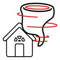Tornado insurance icon concept in red line color vector