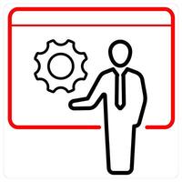 Mentor icon concept in red line color vector
