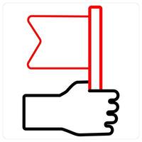 Flag icon concept in red line color vector
