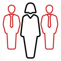 Manager concept icon in red line color vector