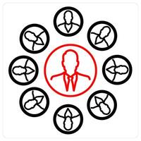 Connection icon concept in red line color vector