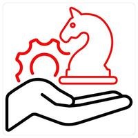 Strategy and meeting icon concept in red line color vector