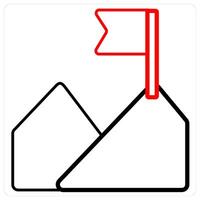 Vision icon concept in red line color vector
