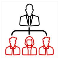 Leadership icon concept in red line color vector
