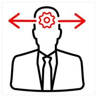 Business Direction icon concept in red line color vector