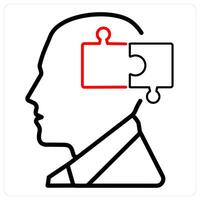 Solution icon concept in red line color vector