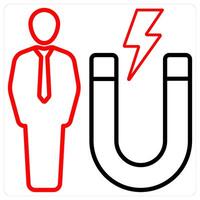 Customer Attraction icon concept in red line color vector