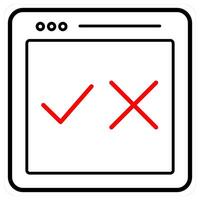 Online Adminsitrator icon in red line color vector