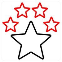 Premium Rating icon concept in red line color vector