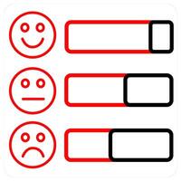 Customer Feedback icon concept in red line color vector