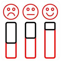 Rating icon concept in red line color vector