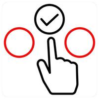 Choice icon concept in red line color vector