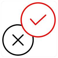 Validation concept icon in red line color vector