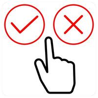 Survey and ratinsg icon concept in red line color vector