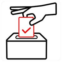 Election icon concept in red line color vector