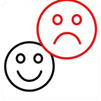 Response icon concept in red line color vector