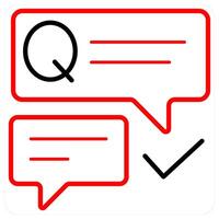 Questionnaire icon concept in red line color vector