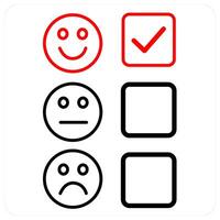 Feedback Survey icon concept in red line color vector