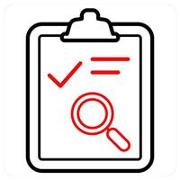 Checklist and list icon concept in red line color vector