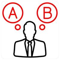 Option icon concept in red line color vector