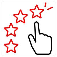 Star Rating concept in red line color vector
