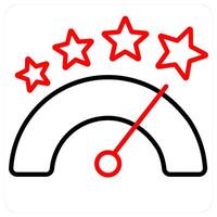 Evaluation icon concept in red line color vector
