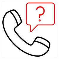 Interview icon concept in red line color vector