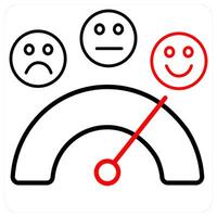 Customer Feedback icon in red line color vector