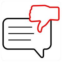 Negative Feedback icon concept in red line color vector