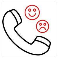 Call Survey icon concept in red line color vector