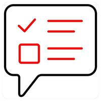 Text Survey icon concept in red line color vector