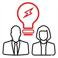 Brainstorm icon concept in red line color vector