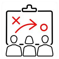 Strategy and management icon concept in red line color vector