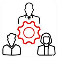Strategy and plan concept icon in red line color vector