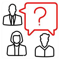 Question and query concept in red line color vector