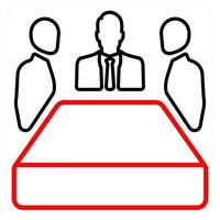 Conference and meting icon concept in red line color vector