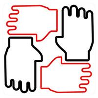 Team and teamwork icon concept in red line color vector