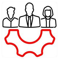 Cooperation icon concept in red line color vector