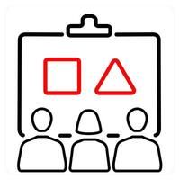 Planning icon concept in red line color vector