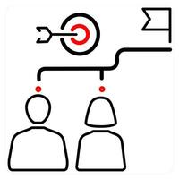 Target icon concept in red line color vector