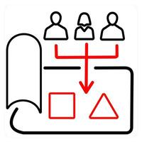 Project icon concept in red line color vector