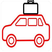 taxi icon concept in red line color vector
