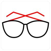sunglasses icon concept in red line color vector