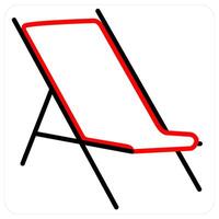 rest and bed icon concept in red line color vector