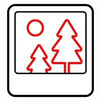 Photo icon concept in red line color vector