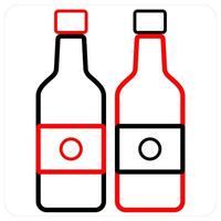 beverages icon concept in red line color vector